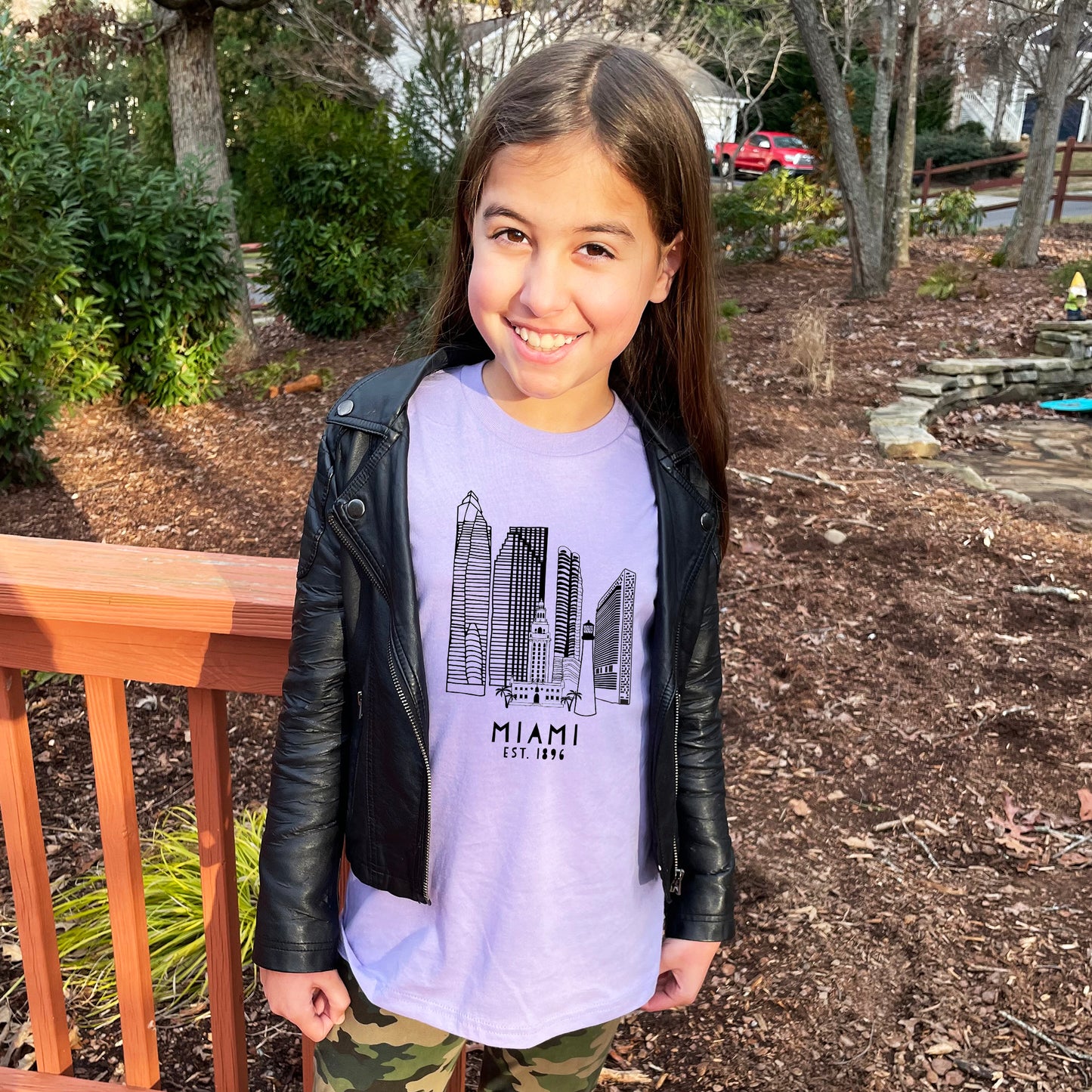 Miami Skyline - Kid's Tee - Columbia Blue or Lavender