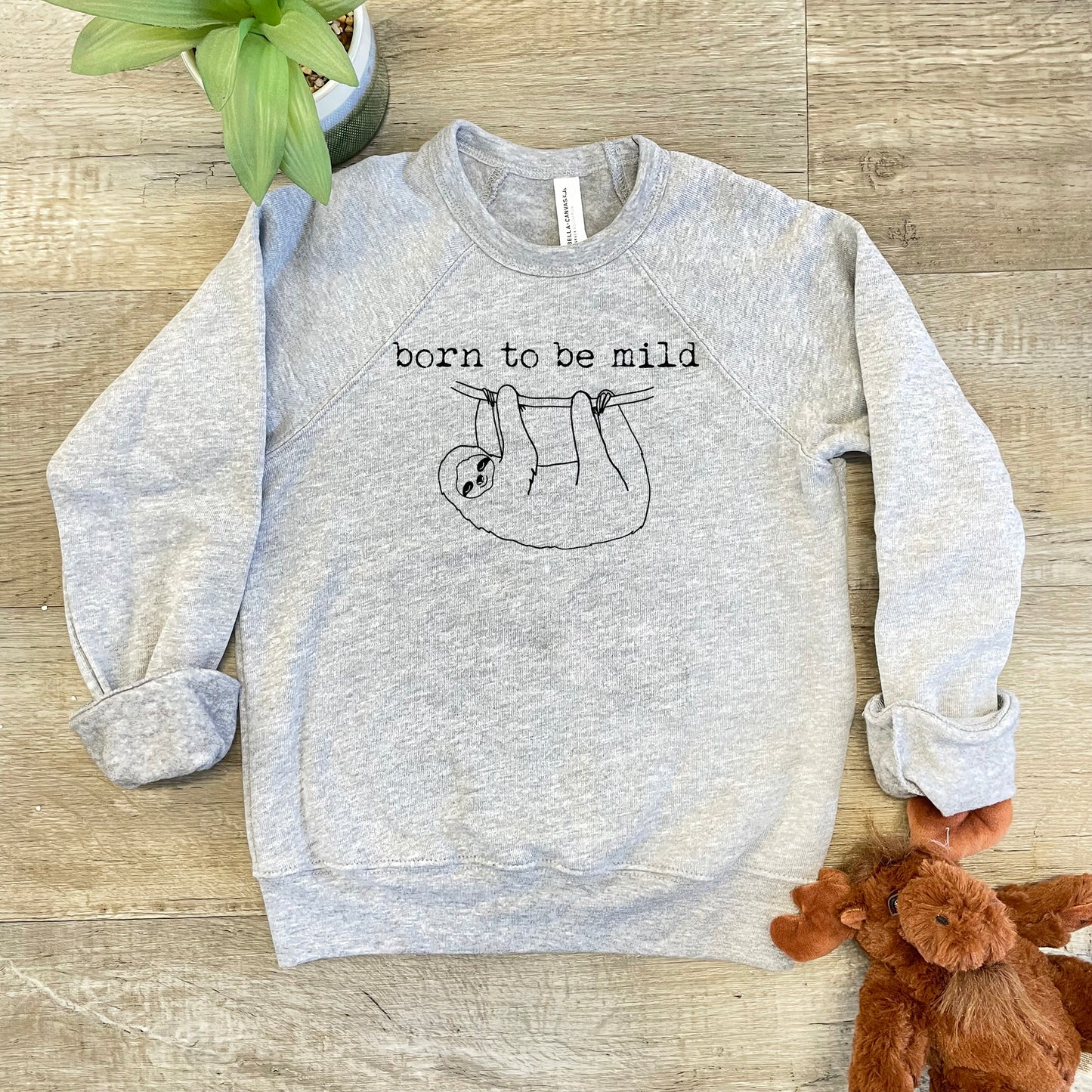 Born To Be Mild (Sloth) - Kid's Sweatshirt - Heather Gray or Mauve