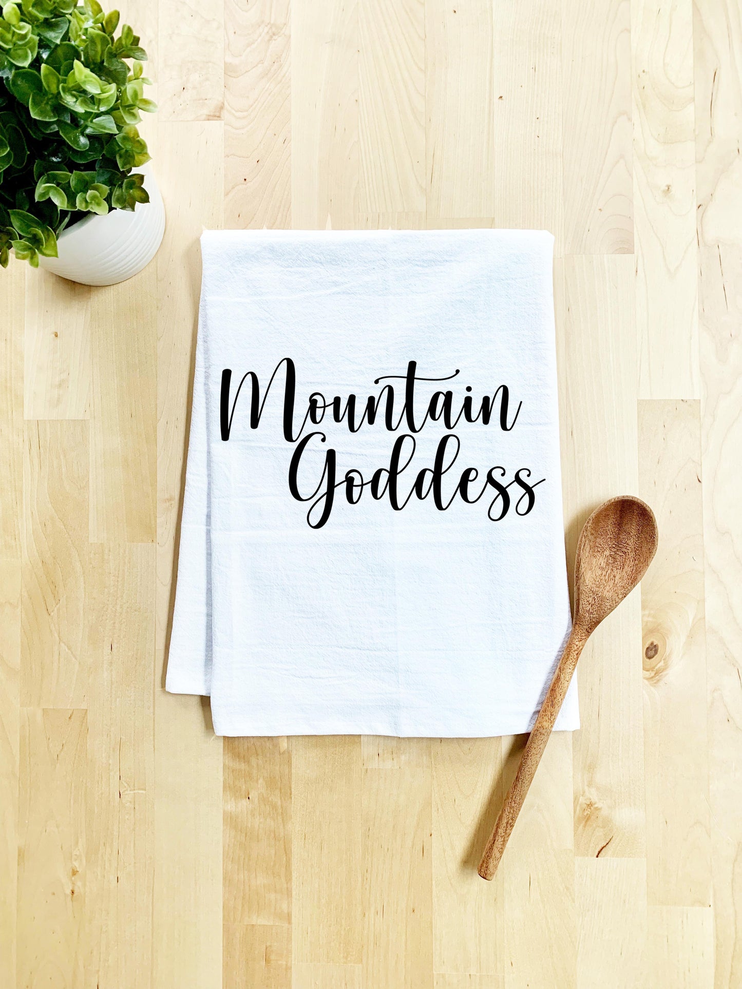 Mountain Goddess, Dish Towel - White Or Gray - MoonlightMakers