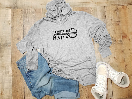 Mountain Mama (Banjo) - Unisex T-Shirt Hoodie - Heather Gray