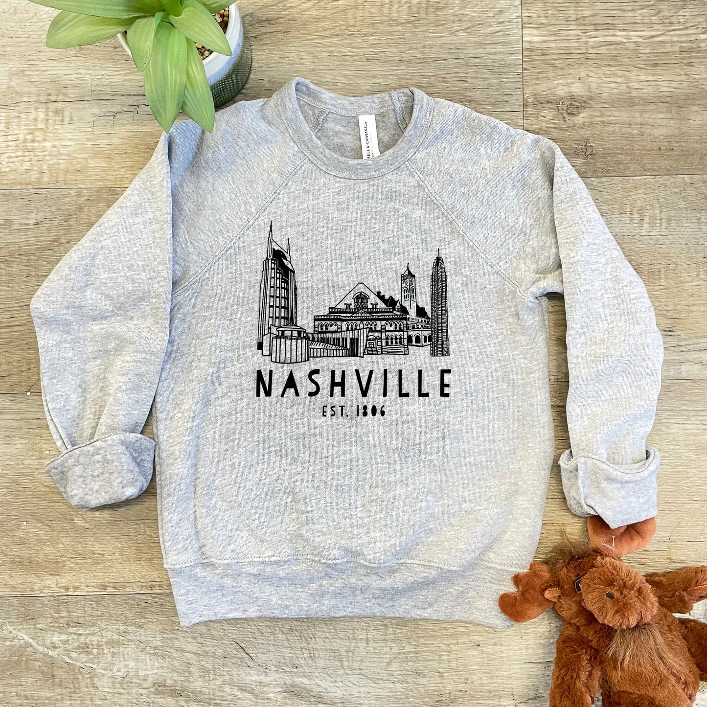 Nashville Skyline - Kid's Sweatshirt - Heather Gray or Mauve