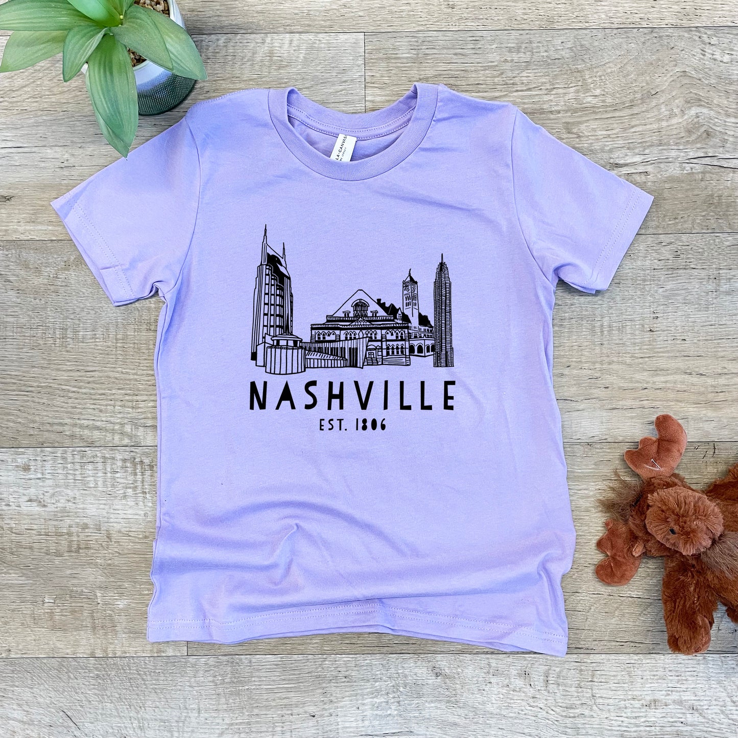 Nashville Skyline - Kid's Tee - Columbia Blue or Lavender