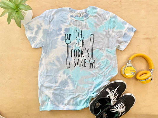 Oh For Fork Sake - Mens/Unisex Tie Dye Tee - Blue