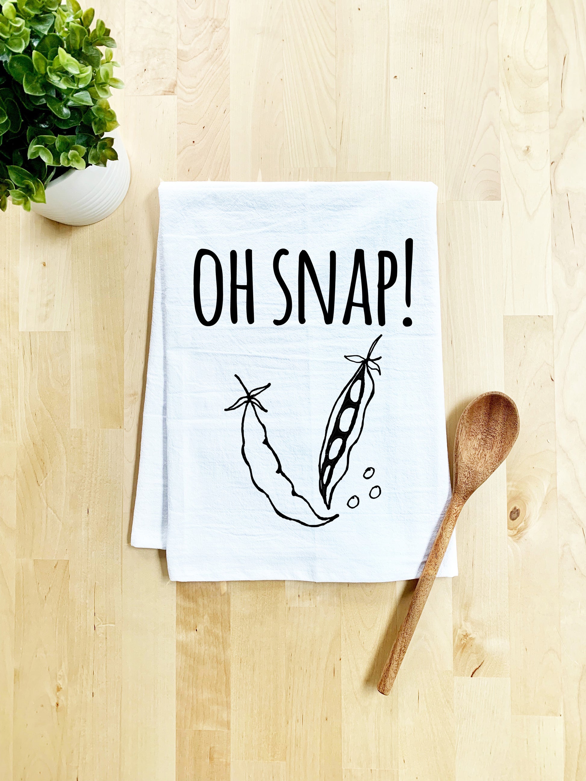 Oh Snap! (Peas) Dish Towel - White Or Gray - MoonlightMakers