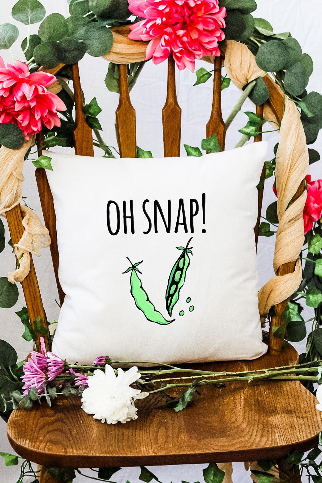 Oh Snap (Peas) - Decorative Throw Pillow - MoonlightMakers