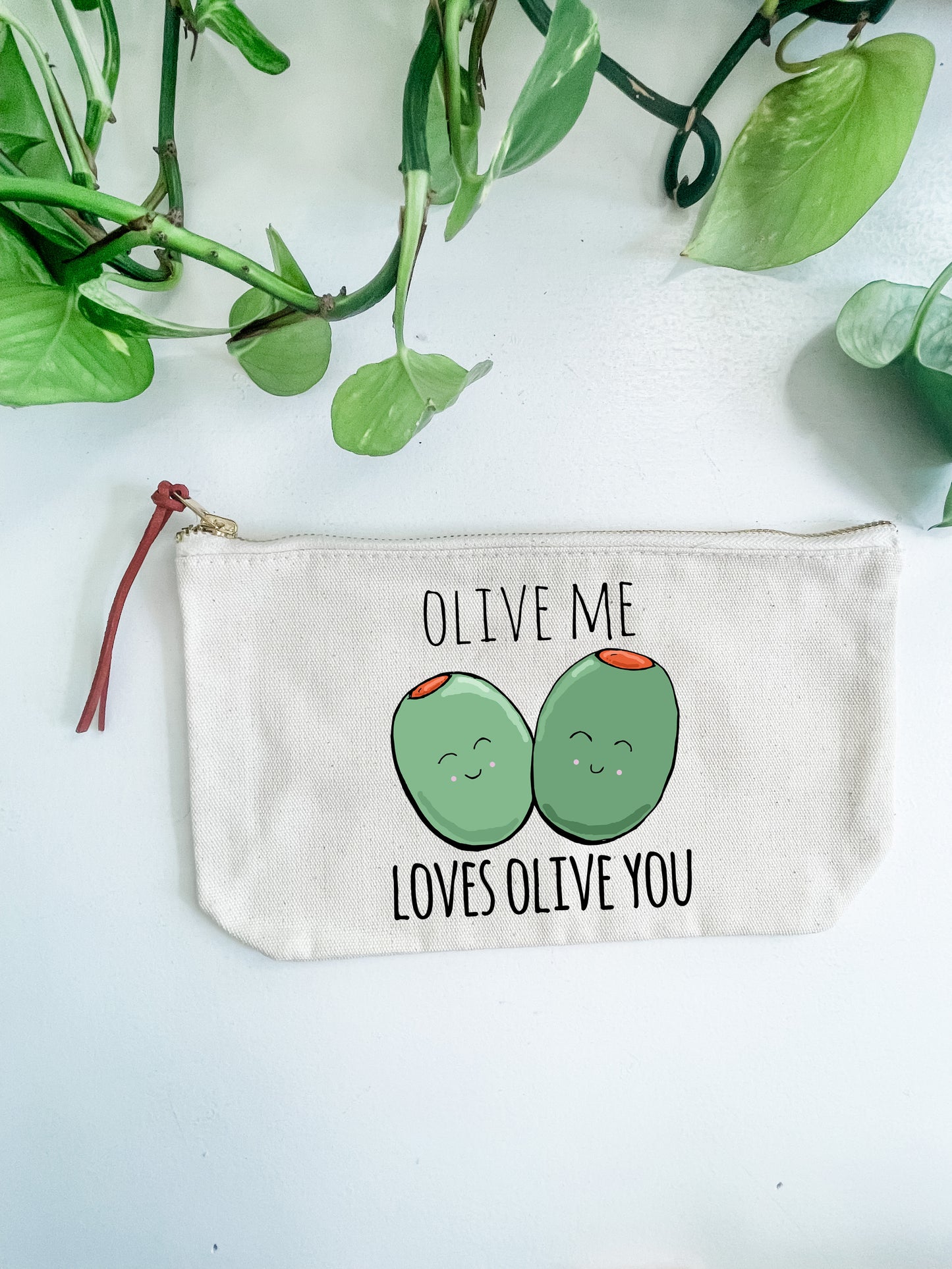 Olive Me Loves Olive You - Canvas Zipper Pouch - MoonlightMakers