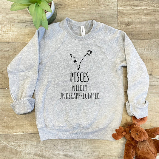 Pisces (Wildly Underappreciated) - Kid's Sweatshirt - Heather Gray or Mauve
