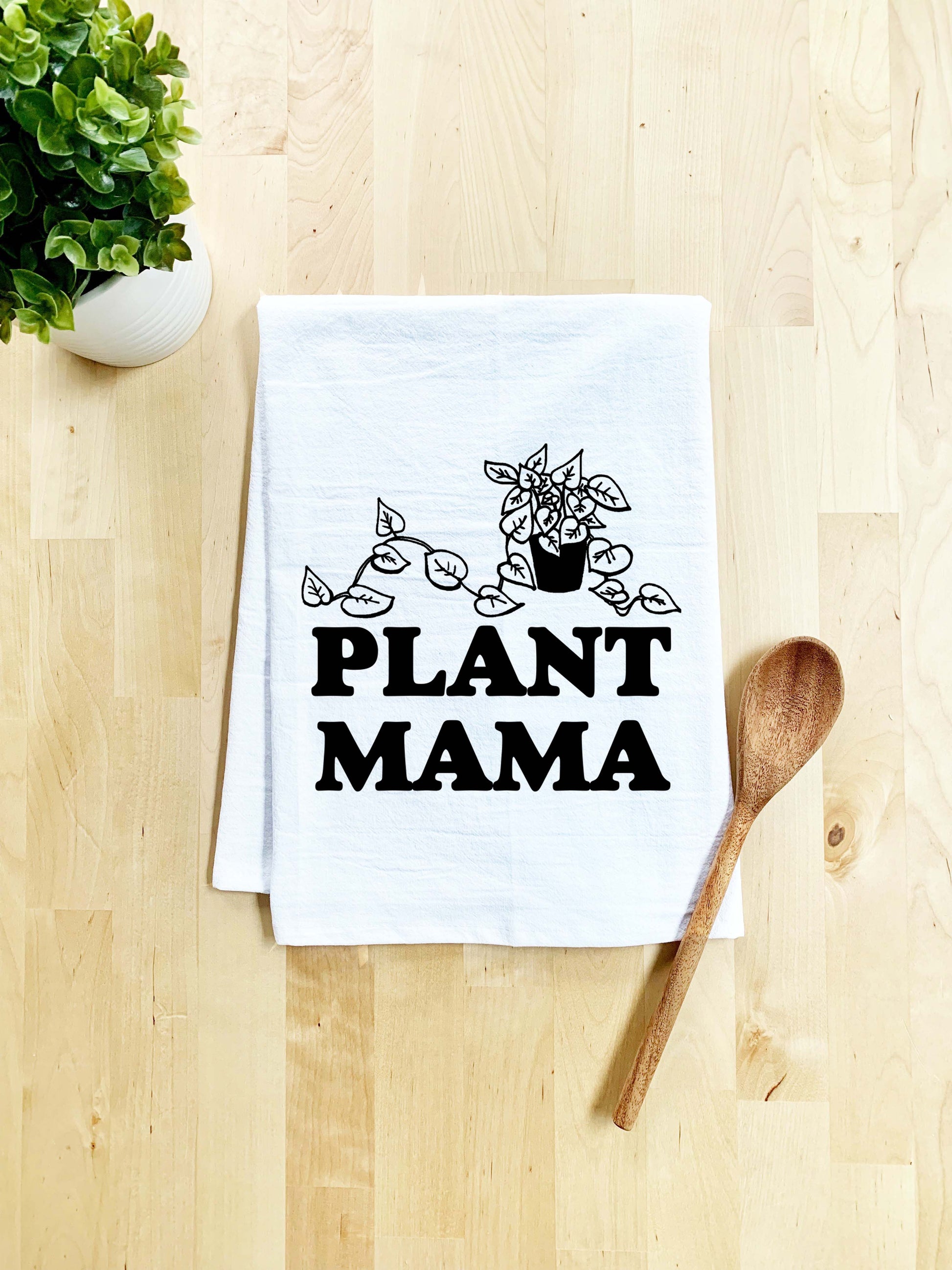 Plant Mama Dish Towel - White Or Gray - MoonlightMakers