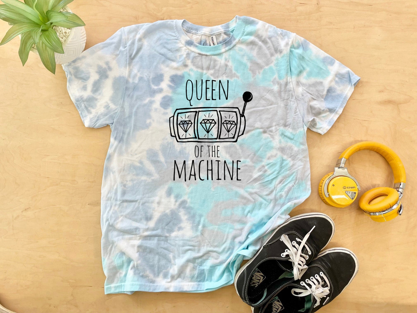 Queen of the Machine - Mens/Unisex Tie Dye Tee - Blue