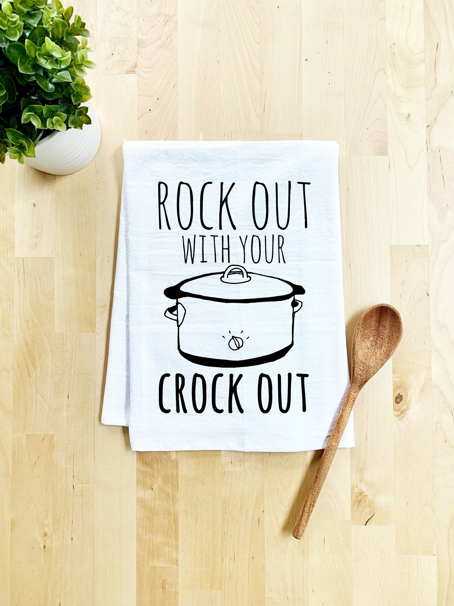 Rock Out With Your Crock Out Dish Towel - White Or Gray - MoonlightMakers