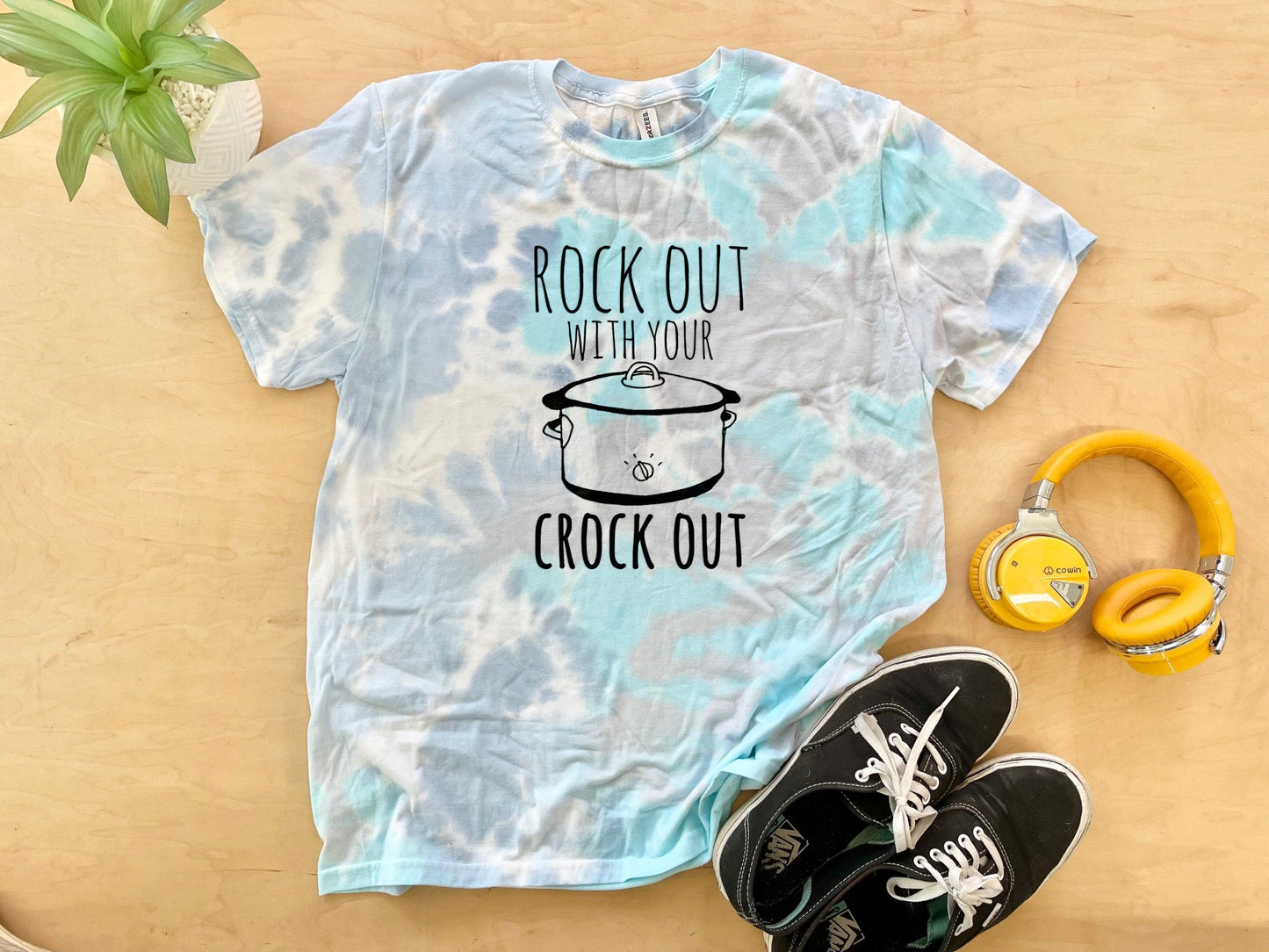 Rock Out With Your Crock Out - Mens/Unisex Tie Dye Tee - Blue