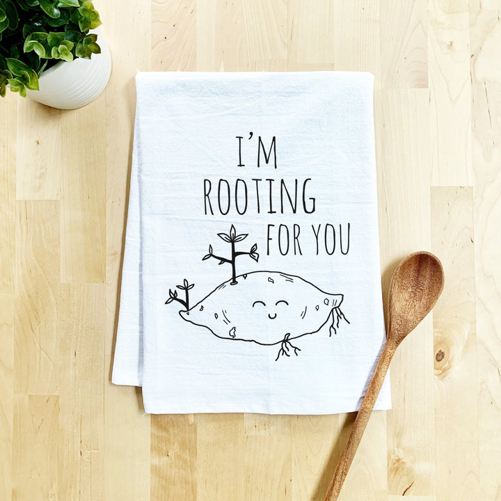 I'm Rooting For You Dish Towel - White Or Gray - MoonlightMakers