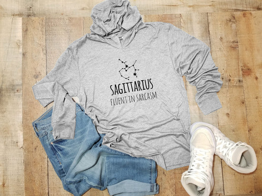 Sagittarius - Unisex T-Shirt Hoodie - Heather Gray
