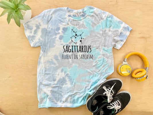 Sagittarius - Mens/Unisex Tie Dye Tee - Blue
