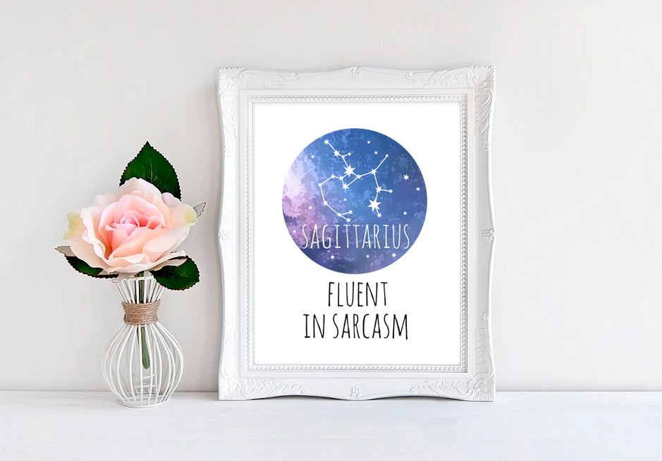Sagittarius - Fluent In Sarcasm - 8"x10" Wall Print - MoonlightMakers