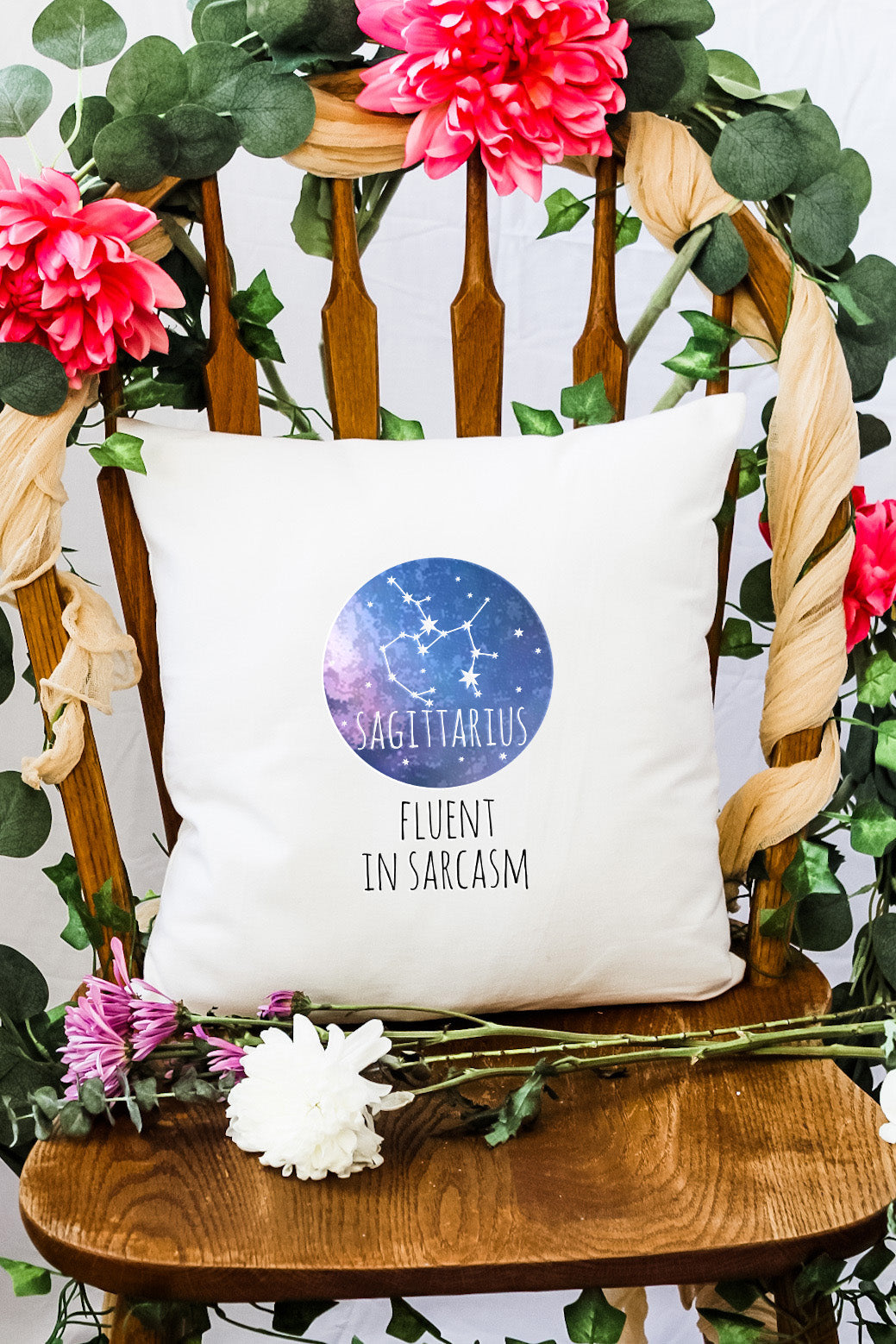 Sagittarius (Fluent In Sarcasm) - Decorative Throw Pillow - MoonlightMakers
