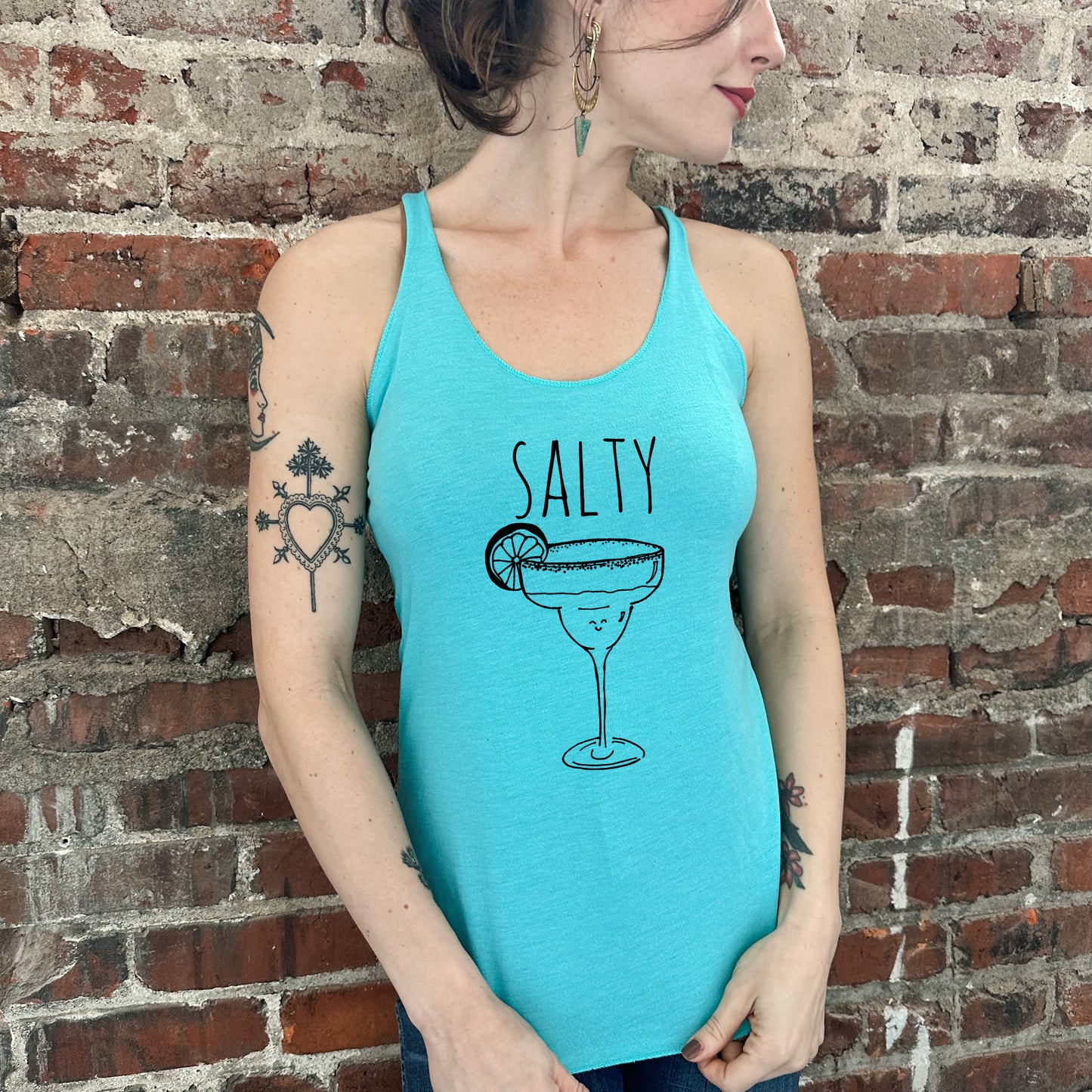 Salty (Margarita) - Women's Tank - Heather Gray, Tahiti, or Envy