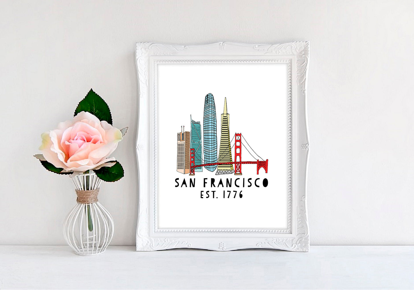San Francisco Skyline - 8"x10" Wall Print - MoonlightMakers