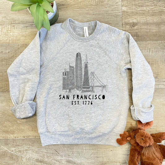 San Francisco Skyline - Kid's Sweatshirt - Heather Gray or Mauve