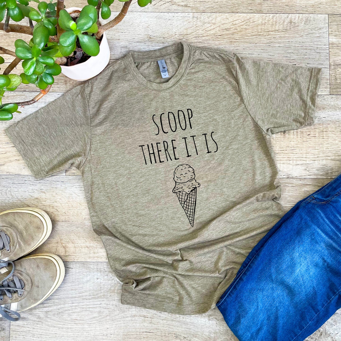 Scoop, There It Is - Men's / Unisex Tee - Stonewash Blue or Sage