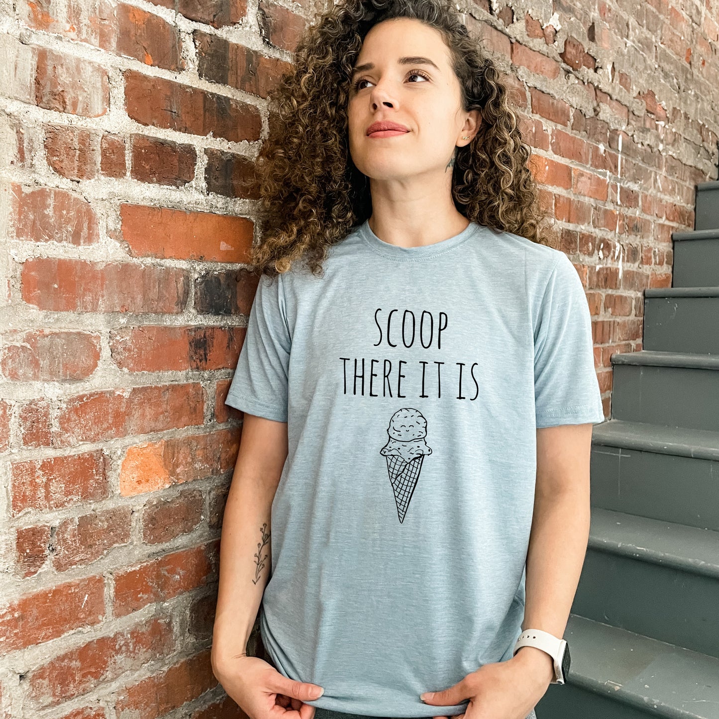 Scoop, There It Is - Men's / Unisex Tee - Stonewash Blue or Sage