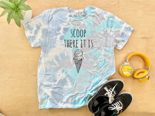 Scoop, There It Is - Mens/Unisex Tie Dye Tee - Blue