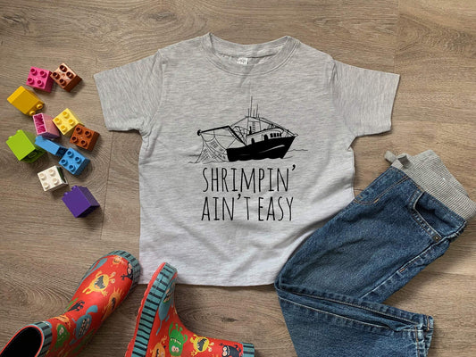Shrimpin' Ain't Easy - Toddler Tee - Heather Gray