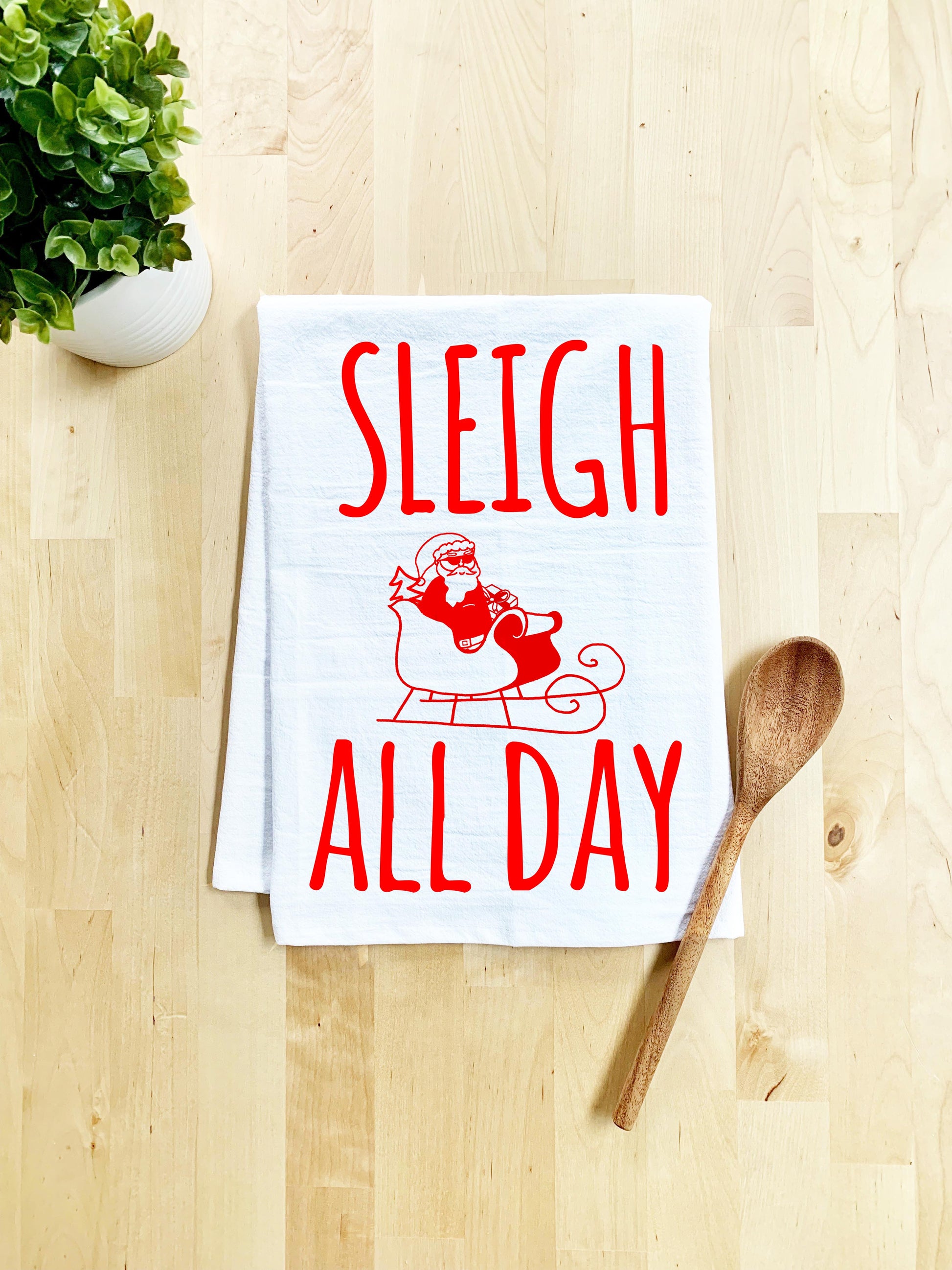 Sleigh All Day Dish Towel - White - MoonlightMakers