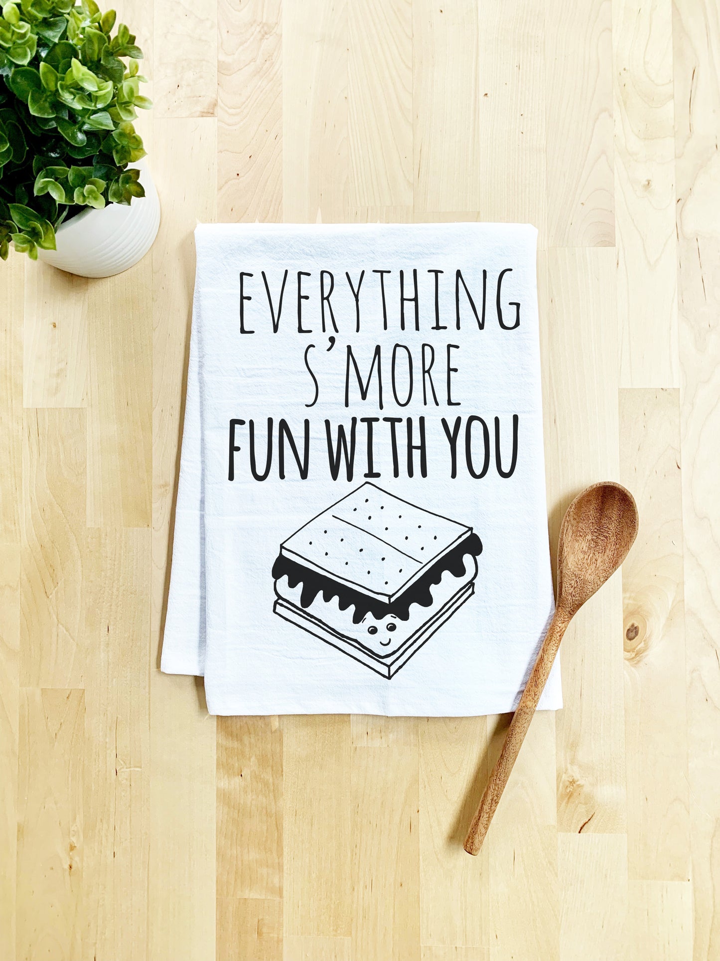 Everything's S'more Fun With You Dish Towel - White Or Gray - MoonlightMakers