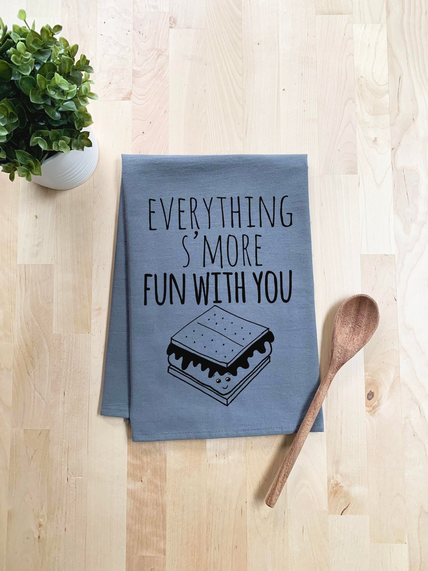 Everything's S'more Fun With You Dish Towel - White Or Gray - MoonlightMakers