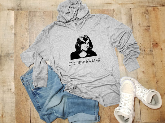 I'm Speaking (Kamala Harris) - Unisex T-Shirt Hoodie - Heather Gray