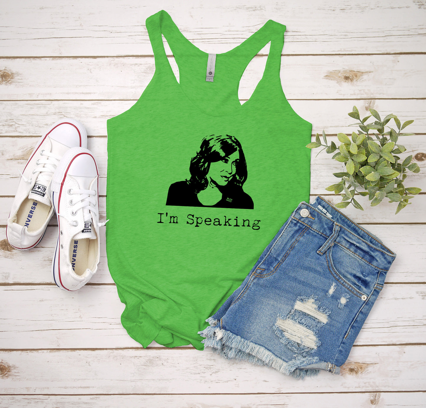 I'm Speaking (Kamala Harris) - Women's Tank - Heather Gray, Tahiti, or Envy