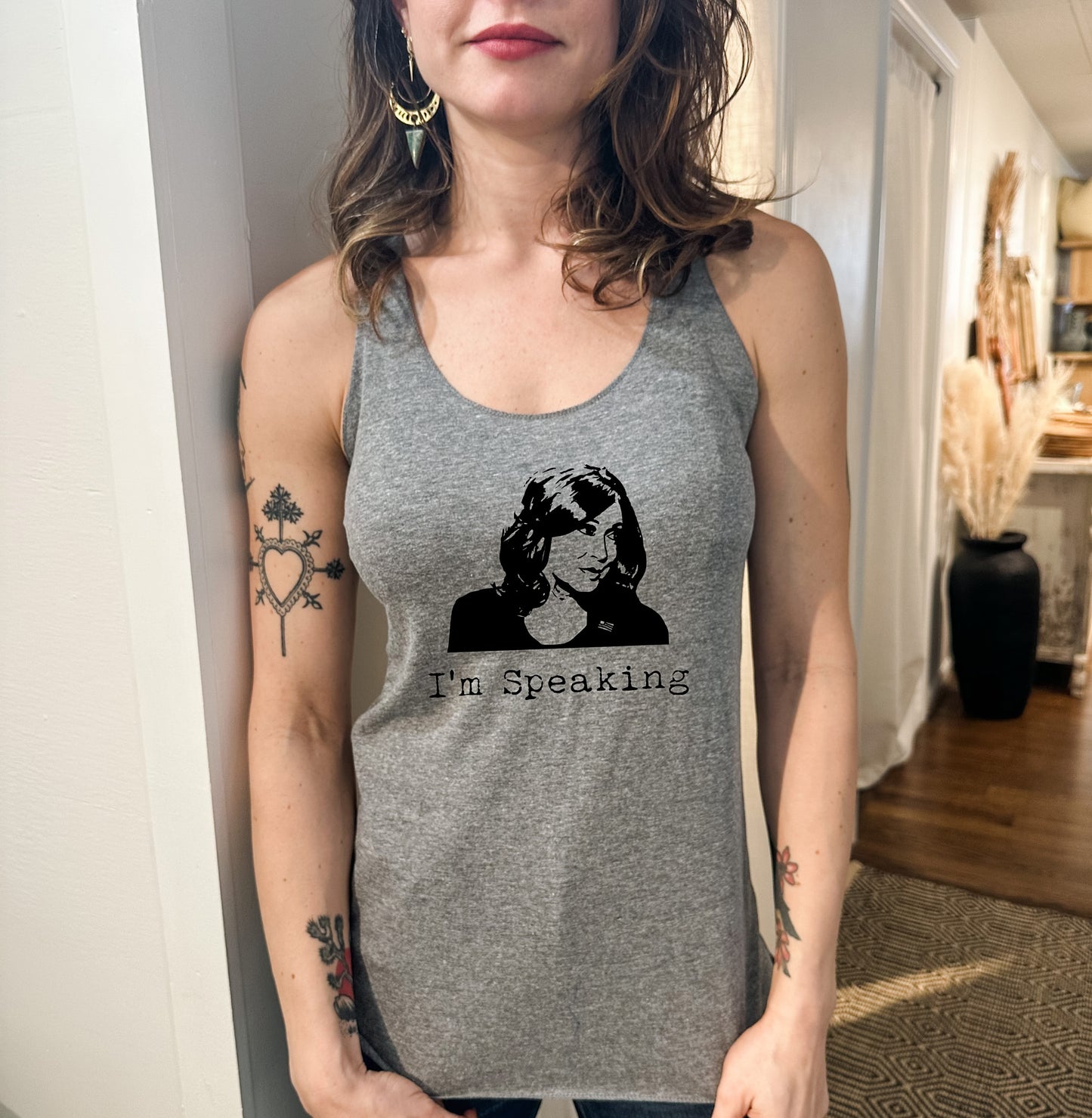 I'm Speaking (Kamala Harris) - Women's Tank - Heather Gray, Tahiti, or Envy