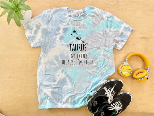 Taurus - Mens/Unisex Tie Dye Tee - Blue