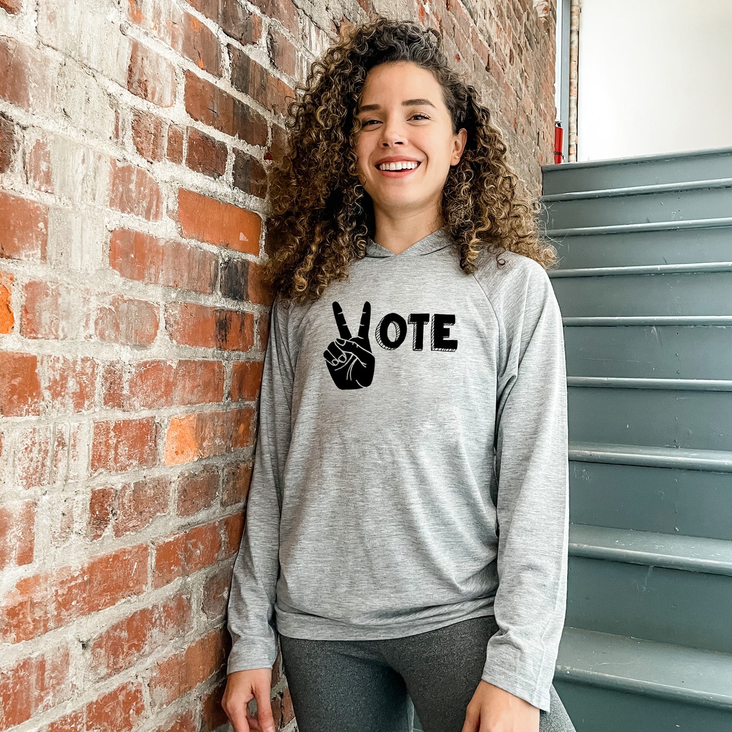 Vote - Unisex T-Shirt Hoodie - Heather Gray