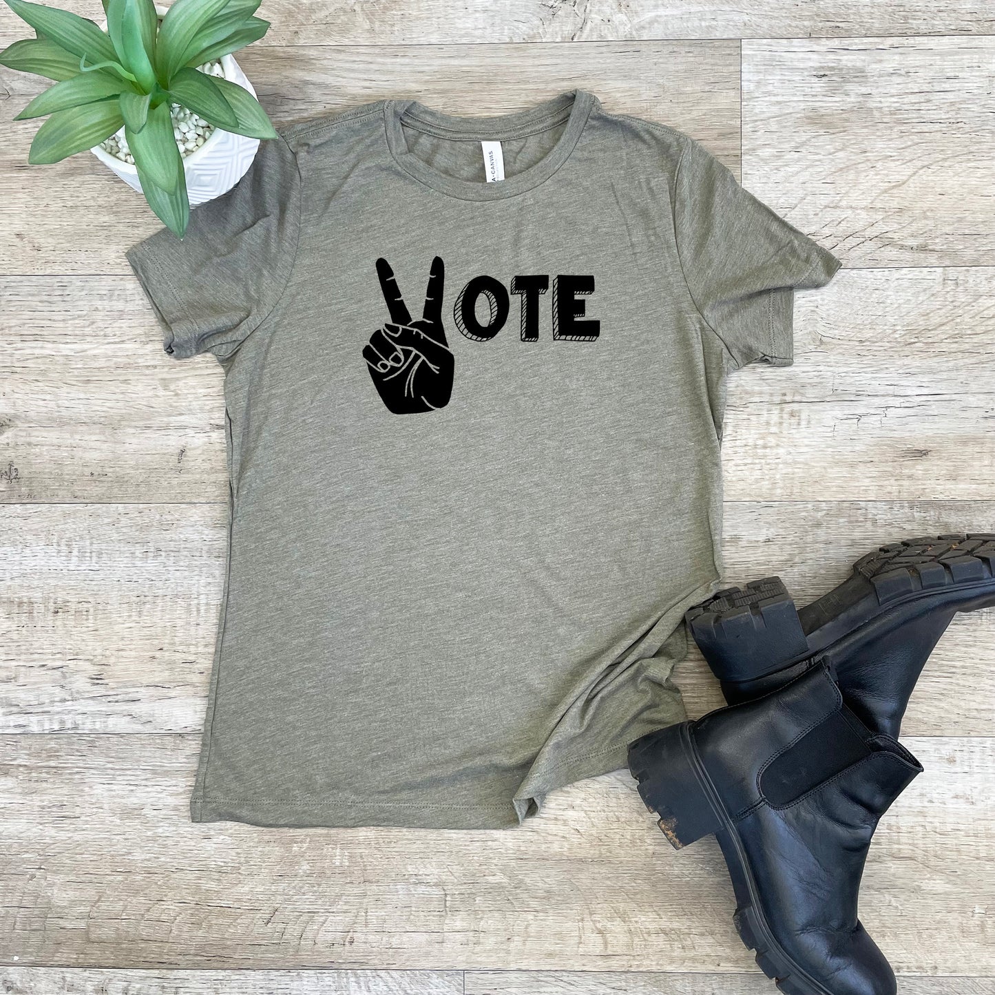 Vote - Women's Crew Tee - Olive or Dusty Blue