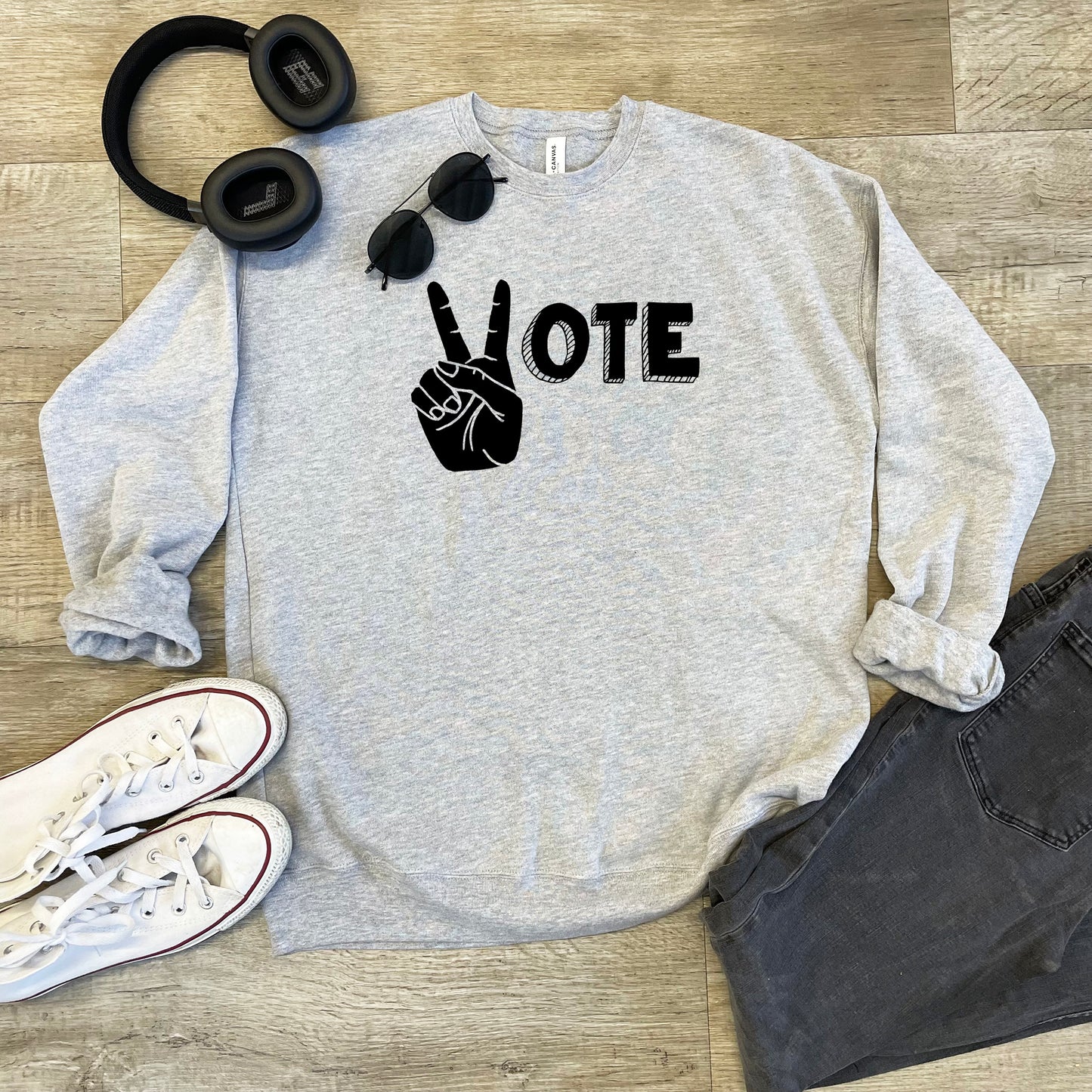 Vote - Unisex Sweatshirt - Heather Gray or Dusty Blue