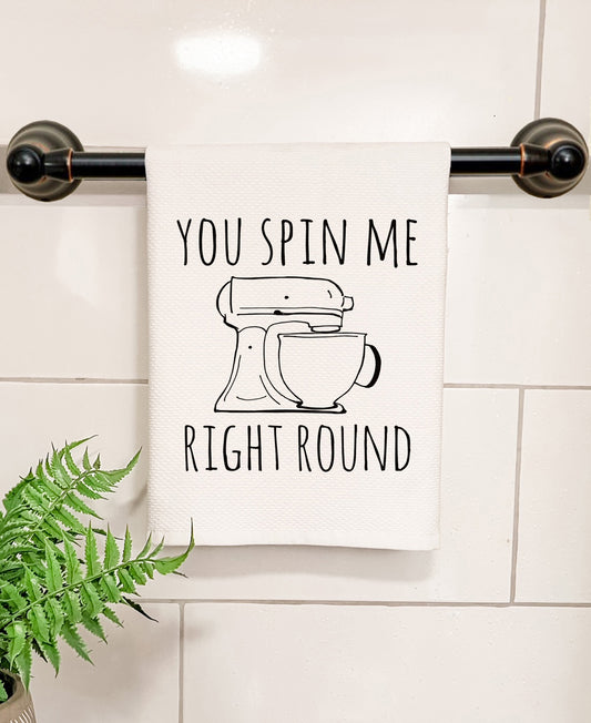 You Spin Me Right Round (Mixer) - Kitchen/Bathroom Hand Towel (Waffle Weave) - MoonlightMakers